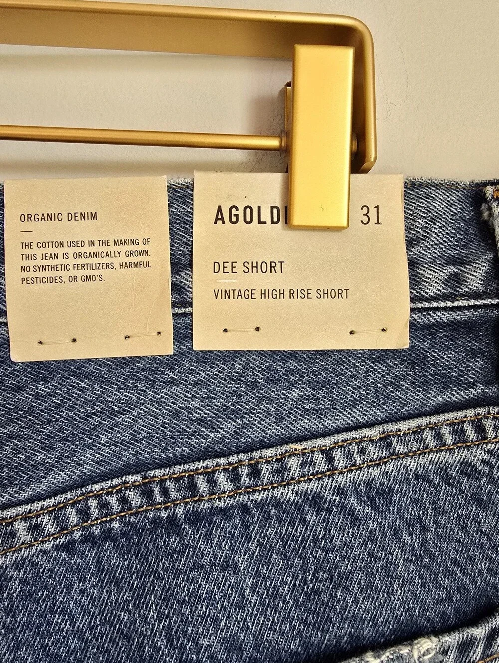 AGOLDE NEW Dee High Rise Rolled Hem Denim Vintage Wash Blue Jean Shorts SZ 31